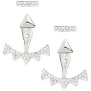 Stella & Dot Pave Triangle Ear Jackets-Silver